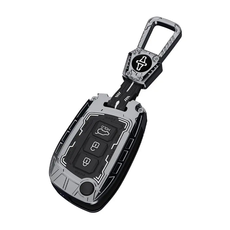 Keyzone Iron Core Series Key Cover Compatible For Hyundai I20, Creta, Venue, Tucson, Alcazar, Grand I10, Aura, Xcent, Exter 3 Button Flip Key(Ic10) 1