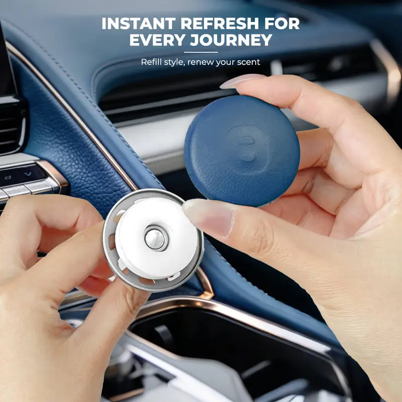 Keyzone Leather Key Cover & Ac Vent Car Perfume With 4 Fragrances For Mercedes Benz S-Class, G-Class, E-Class 2022 Onwards 3 Button Smart Key(Pk71) 4