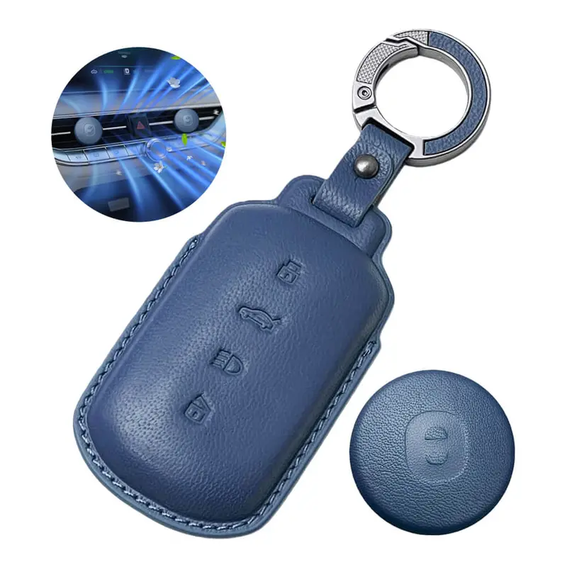 Keyzone Leather Key Cover & Ac Vent Car Perfume With 4 Fragrances For Tata Sierra, Safari, Harrier, Curvv, Curvv Ev 4 Button Smart Key(Pk86) 2