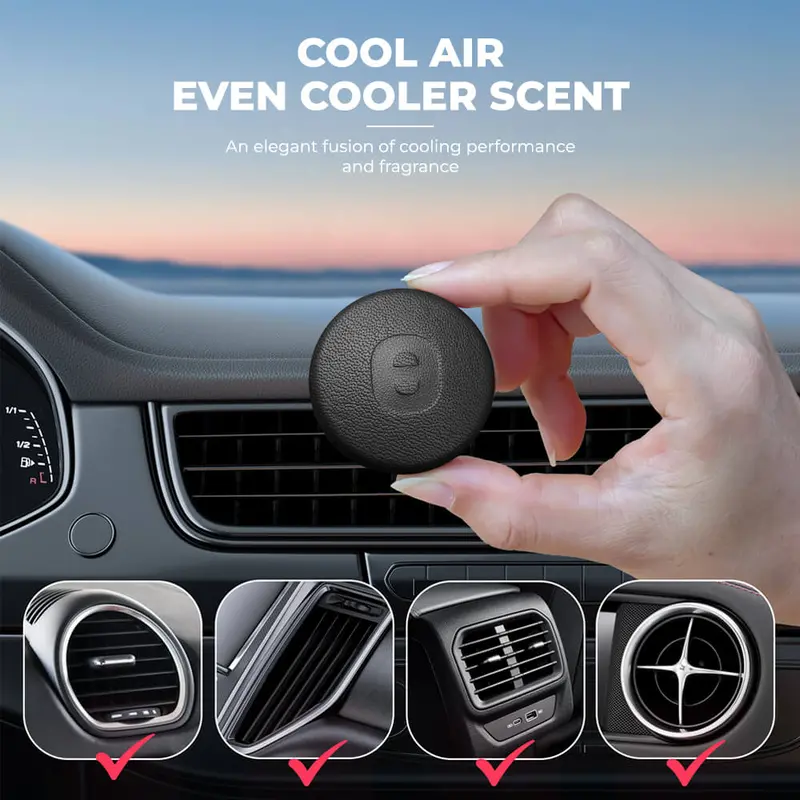 Keyzone Leather Key Cover & Ac Vent Car Perfume With 4 Fragrances For Toyota Glanza, Urban Cruiser Hyryder, Taisor, Rumion 2 Button Smart Key(Pk05) 4