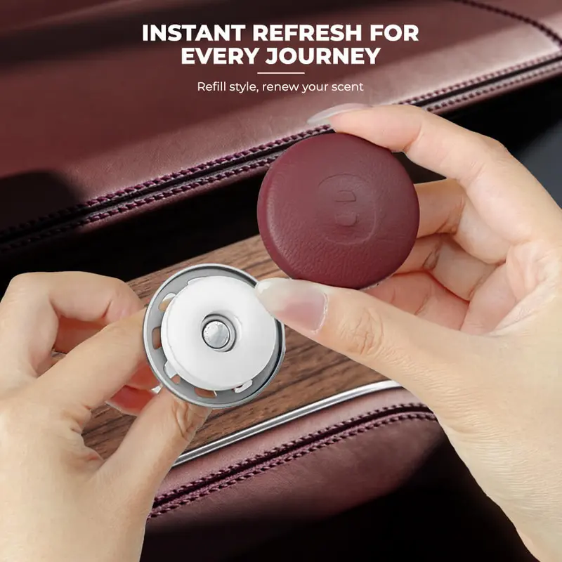 Keyzone Leather Key Cover & Ac Vent Car Perfume With 4 Fragrances For Toyota Innova Crysta, Innova Hycross, Hilux 2 Button Smart Key(Pk18-2B) 3