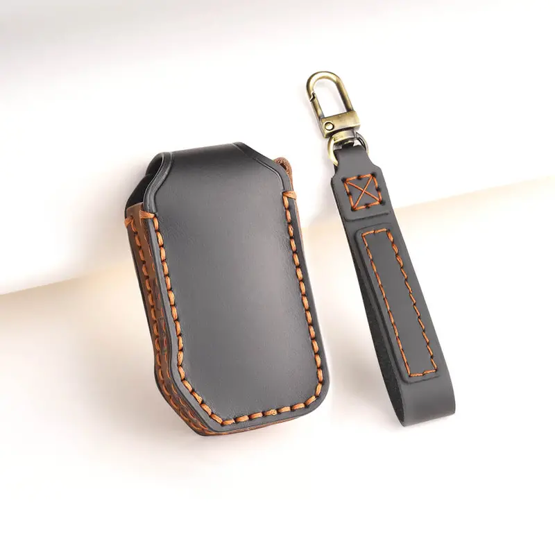 Keyzone Leather Key Cover Fit For Kia Carens Clavis, Seltos, Sonet 2023 Facelift 4 Button Smart Key (Kzl77) 1