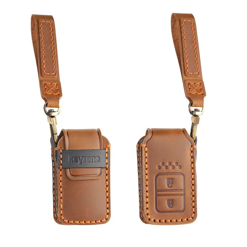 Keyzone Leather Key Cover For Elevate, City, Jazz, Amaze 2 Button Smart Key (Kzl24_2B) 1