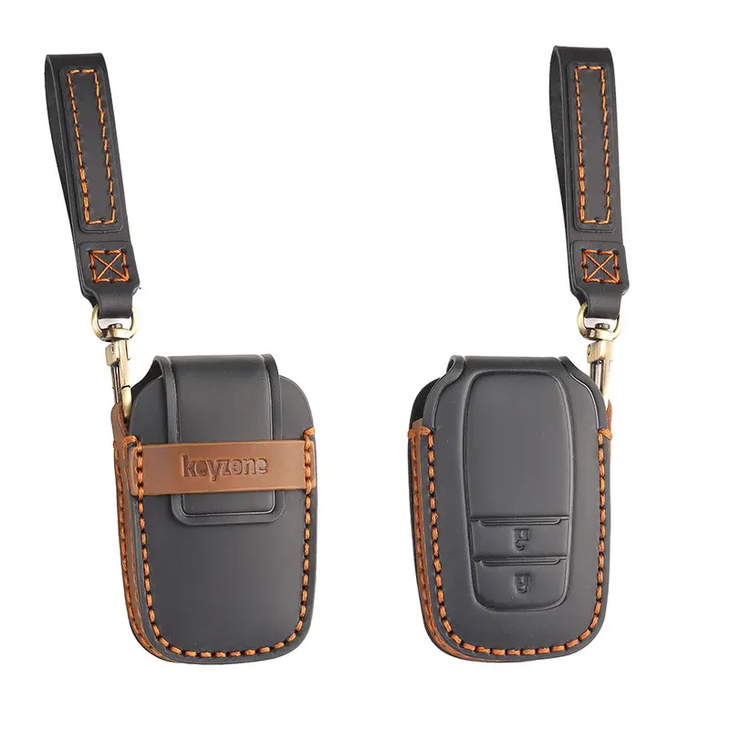 Keyzone Leather Key Cover For Innova Crysta, Innova Hycross, Hilux 2 Button Smart Key (Kzl18_2B) 1