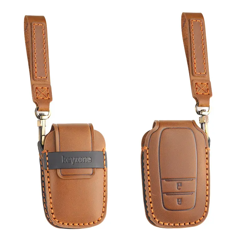 Keyzone Leather Key Cover For Innova Crysta, Innova Hycross, Hilux 2 Button Smart Key (Kzl18_2B) 3