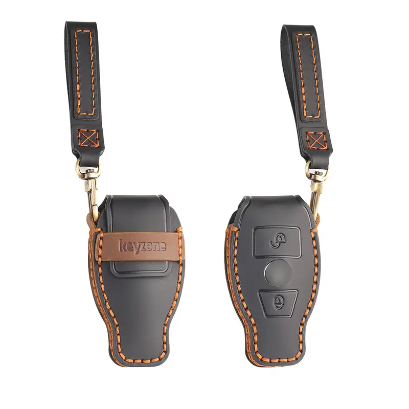 Keyzone Leather Key Cover For Mercedes Benz: C E M S Cls Clk Glk Glc G Class 2 Button Smart Key (Kzl54_2B) 3