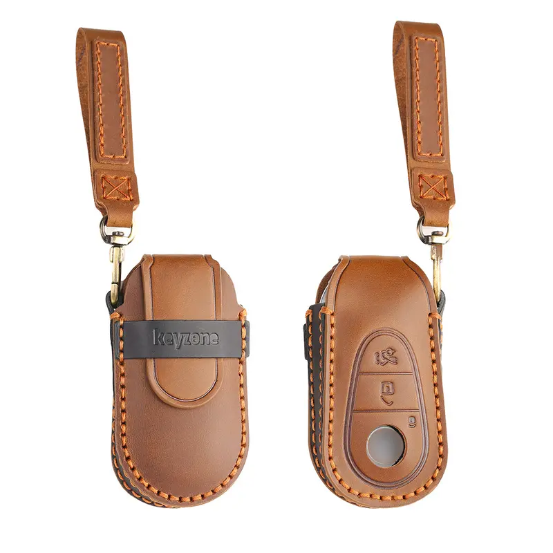 Keyzone Leather Key Cover For Mercedes Benz S-Class G-Class E-Class 2022 Onwards 3 Button Smart Key (Kzl71) 2
