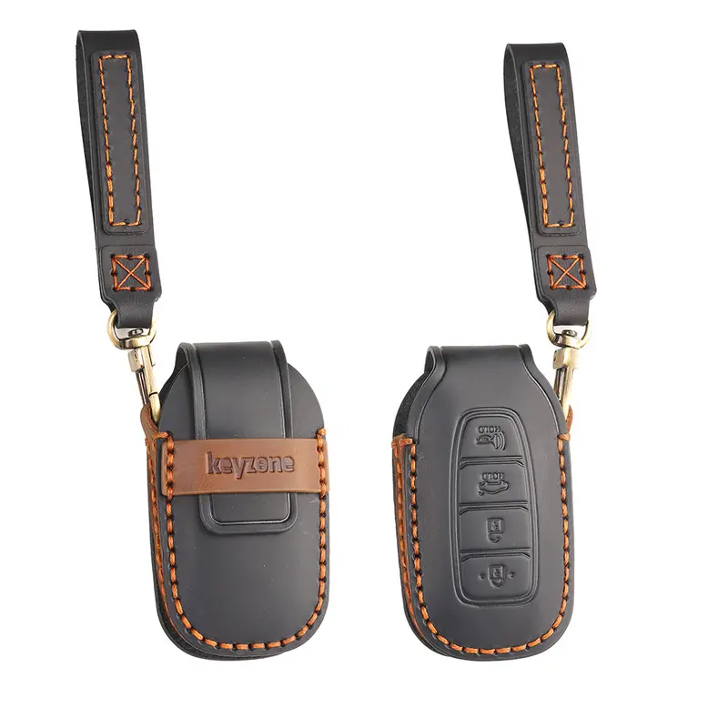 Keyzone Leather Key Cover For Verna 2020 Onwards 4 Button Smart Key (Kzl60) 1