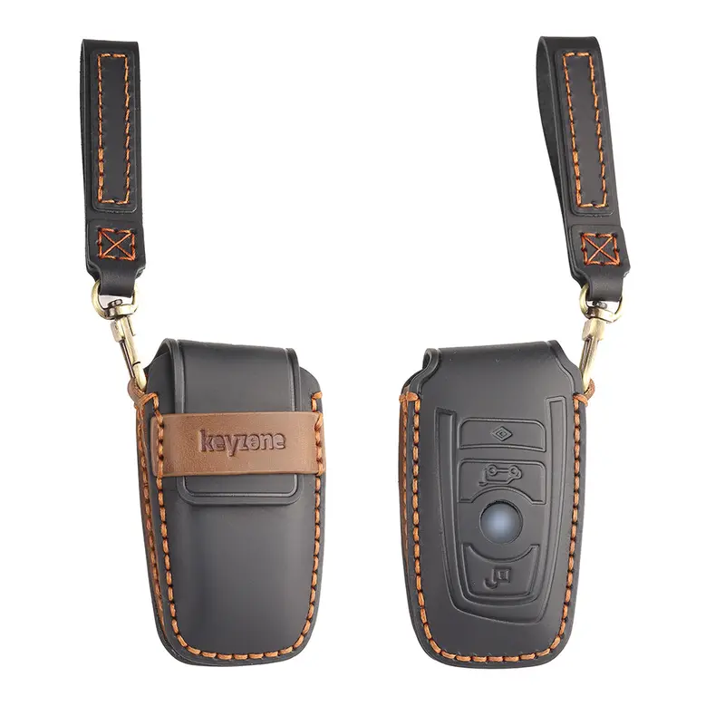 Keyzone Leather Key Cover For X4, X3, 5 Series, 6 Series, 3 Series, 7 Series 4 Button Smart Key (Kzl58) 1