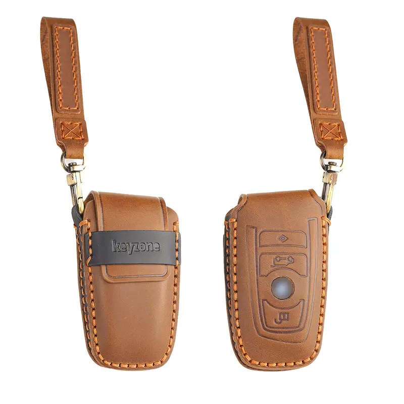 Keyzone Leather Key Cover For X4, X3, 5 Series, 6 Series, 3 Series, 7 Series 4 Button Smart Key (Kzl58) 2