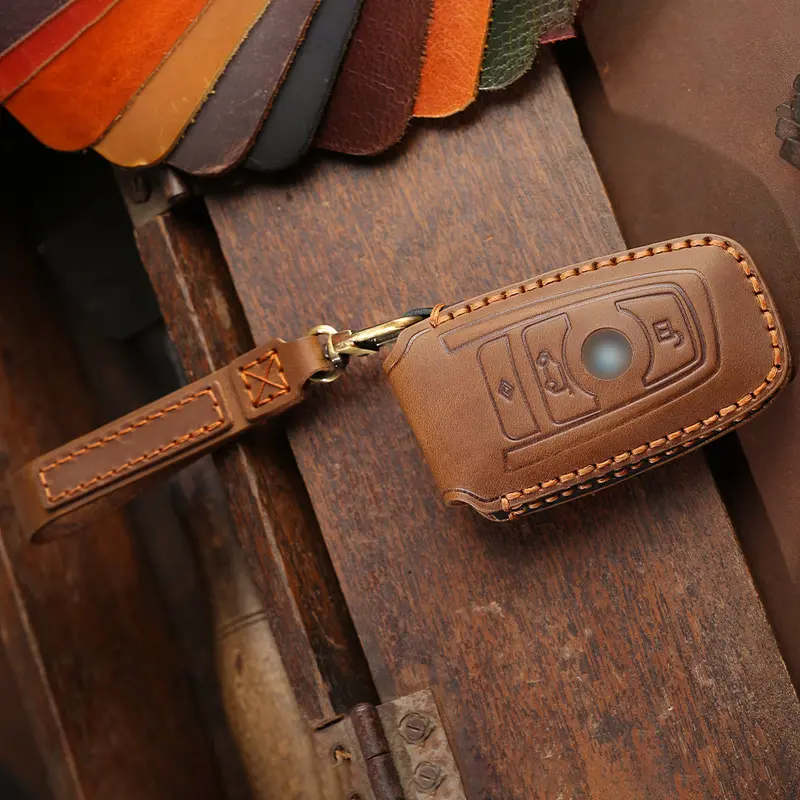 Keyzone Leather Key Cover For X4, X3, 5 Series, 6 Series, 3 Series, 7 Series 4 Button Smart Key (Kzl58) 3