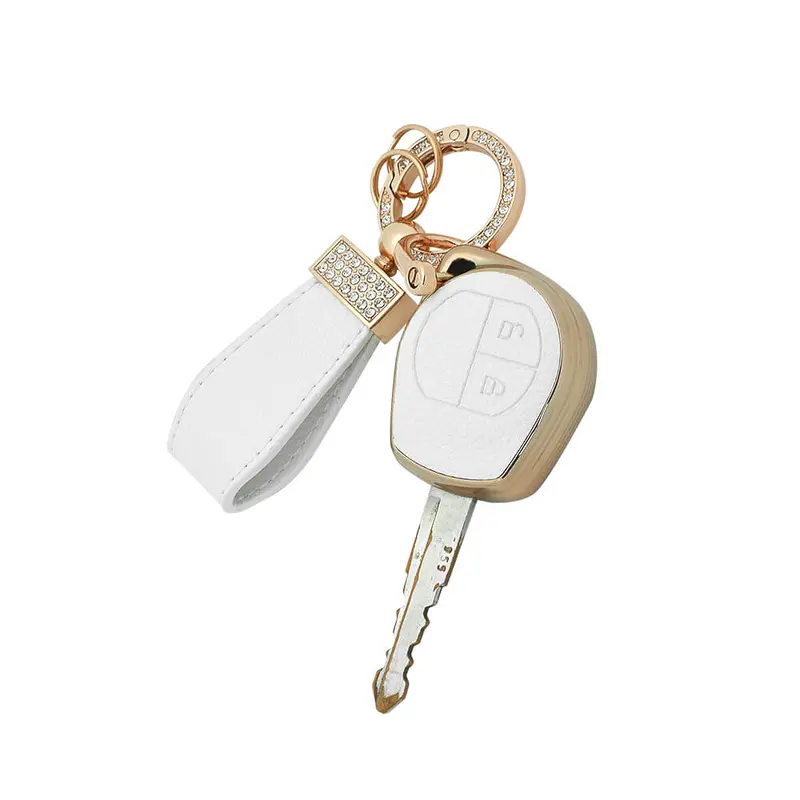 Keyzone Litchi Leather Textured Tpu Key Cover & Keychain For Fronx, Jimny, Swift, Dzire, Xl6, Ignis, Grand Vitara, Brezza, Wagonr, Vitara Brezza, Celerio, Ertiga, Ciaz, Scross, Baleno, Alto 2B Remote Key (Bltp23) 3