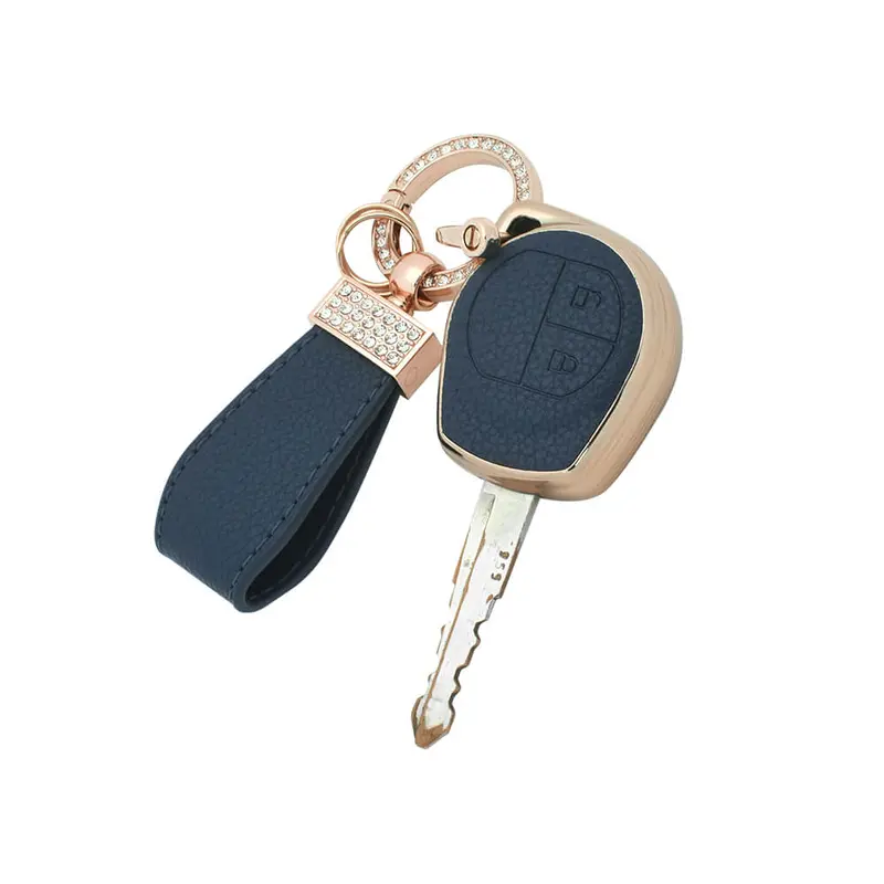 Keyzone Litchi Leather Textured Tpu Key Cover & Keychain For Fronx, Jimny, Swift, Dzire, Xl6, Ignis, Grand Vitara, Brezza, Wagonr, Vitara Brezza, Celerio, Ertiga, Ciaz, Scross, Baleno, Alto 2B Remote Key (Bltp23) 3