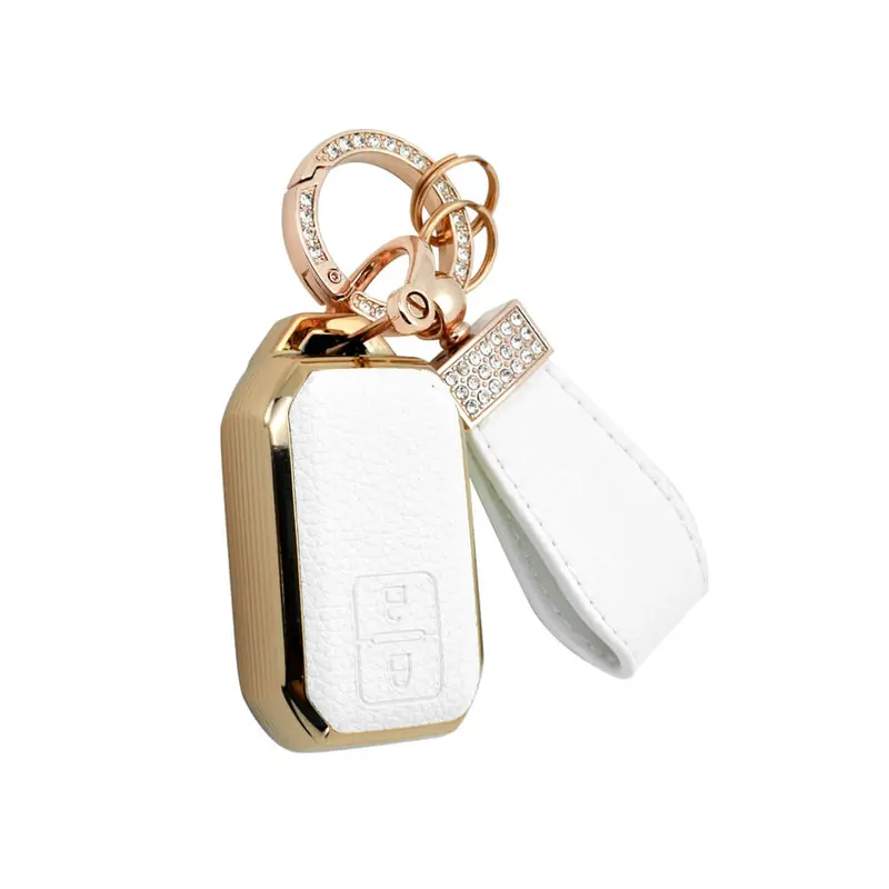 Keyzone Litchi Leather Textured Tpu Key Cover & Keychain For Victoris, Baleno, Jimny, Swift, Ertiga, Grand Vitara, Xl6, Brezza, Fronx, Dzire, Glanza, Urban Cruiser Hyryder 2 Button Smart Key (Bltp05) 1