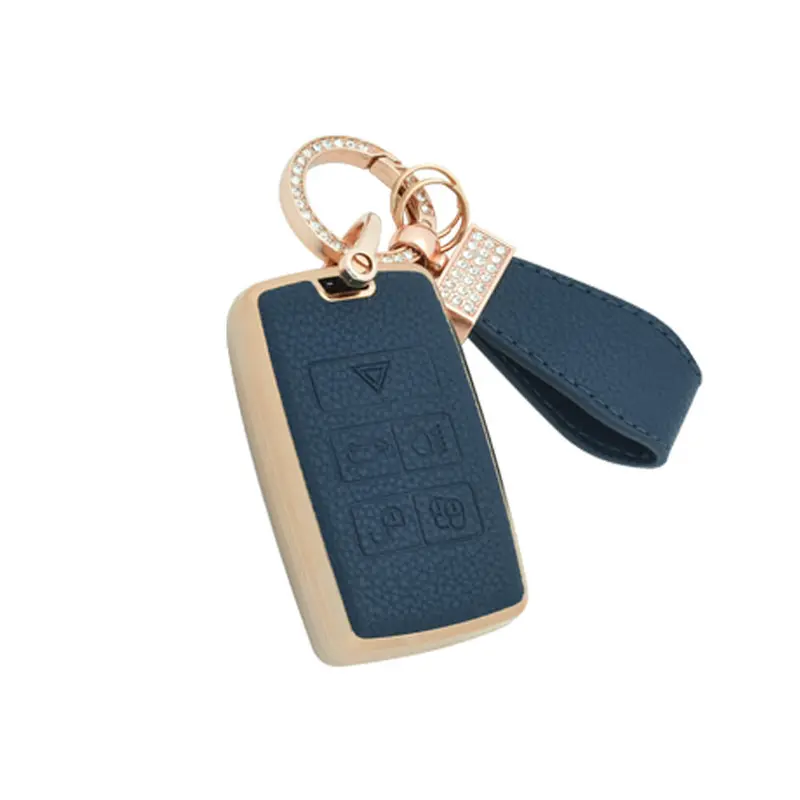 Keyzone Litchi Leather Textured Tpu Key Cover & Keychain For Xf, Xj, Xe, F-Pace, F-Type, Sport, Evoque, Velar, Discovery, Defender Smart Key (Bltp73) 1