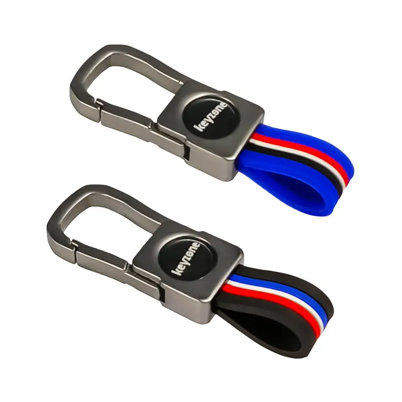 Keyzone Pack Of 2 Metal Striped Keychain (Kzmt_Packof2) 1