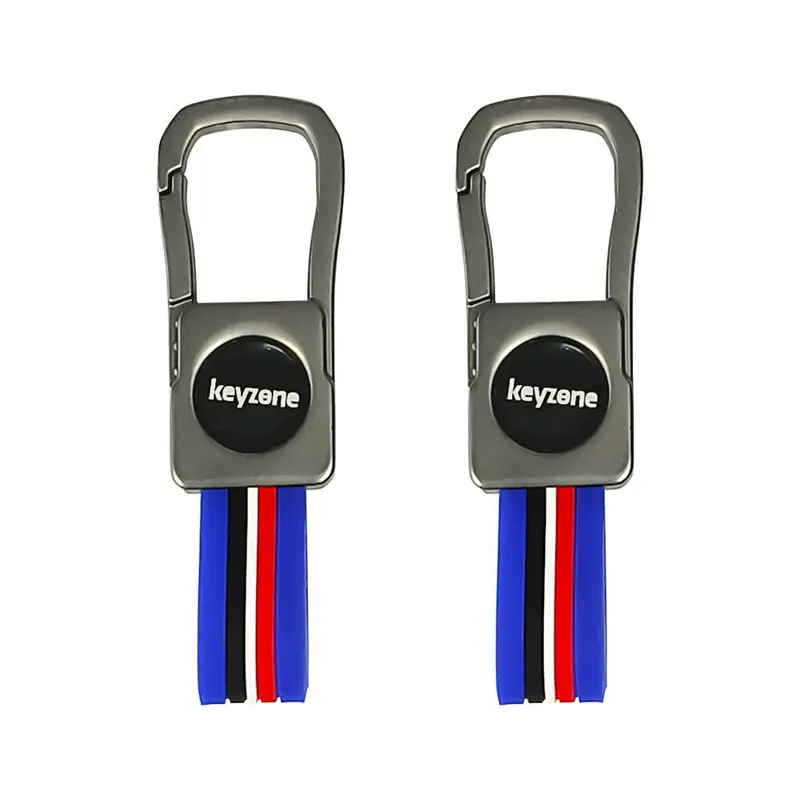 Keyzone Pack Of 2 Metal Striped Keychain (Kzmt_Packof2) 3
