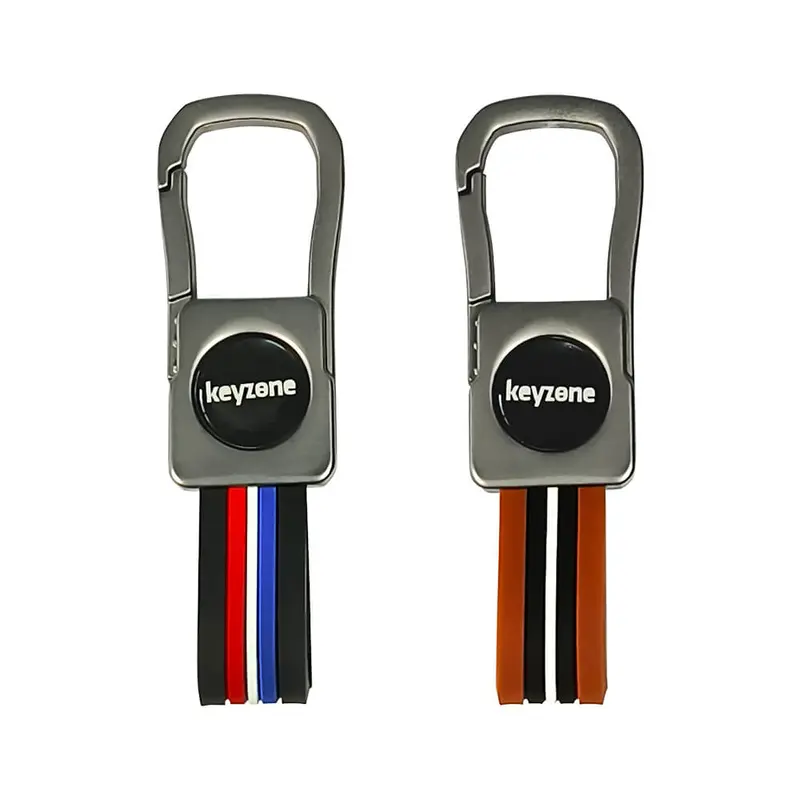 Keyzone Pack Of 2 Metal Striped Keychain (Kzmt_Packof2) 4