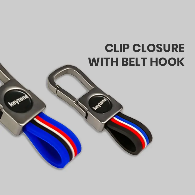 Keyzone Pack Of 2 Metal Striped Keychain (Kzmt_Packof2) 5