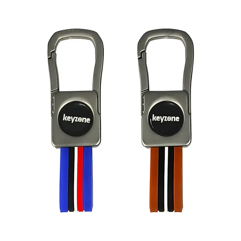 Keyzone Pack Of 2 Metal Striped Keychain (Kzmt_Packof2) 5
