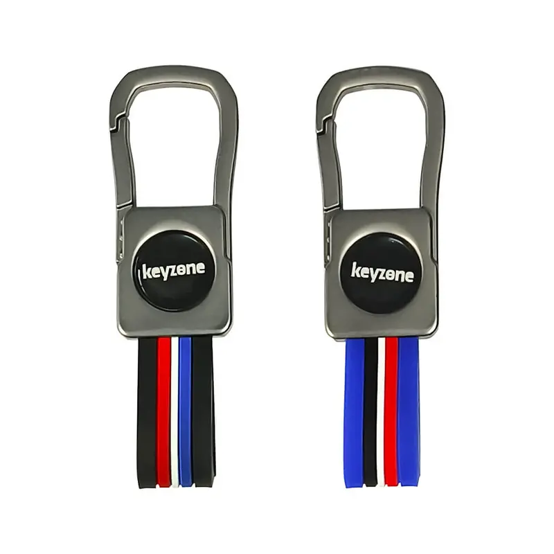 Keyzone Pack Of 2 Metal Striped Keychain (Kzmt_Packof2) 6