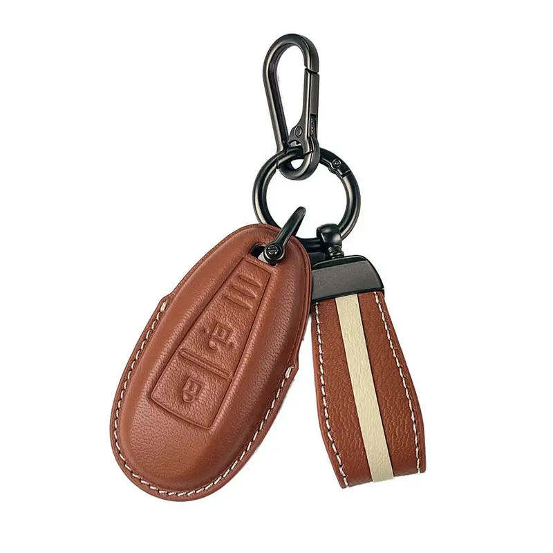 Keyzone Royal Leather Key Cover For Baleno, Ciaz, Ignis, Scross, Vitara Brezza, Urban Cruiser 3 Button Smart Key (Rl04) 1