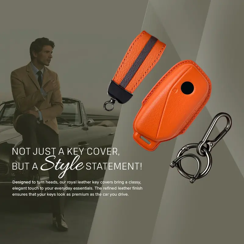 Keyzone Royal Leather Key Cover For Bmw 2023 Onwards 7 Series 740I 760I X1 X7 Xm Ix I7, X5 Smart Key (Rl83) 4