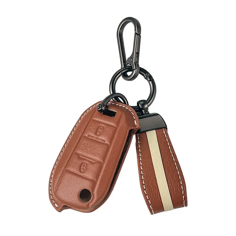 Keyzone Royal Leather Key Cover For Citroen Basalt, C3, C3 Aircross Flip Key (Rl84) 1