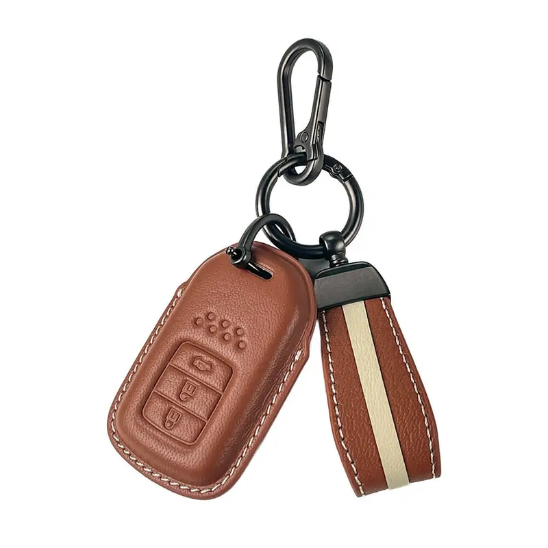 Keyzone Royal Leather Key Cover For Elevate, City, Accord, Amaze, Cr-V, Wr-V 3 Button Smart Key (Rl24_3B) 1
