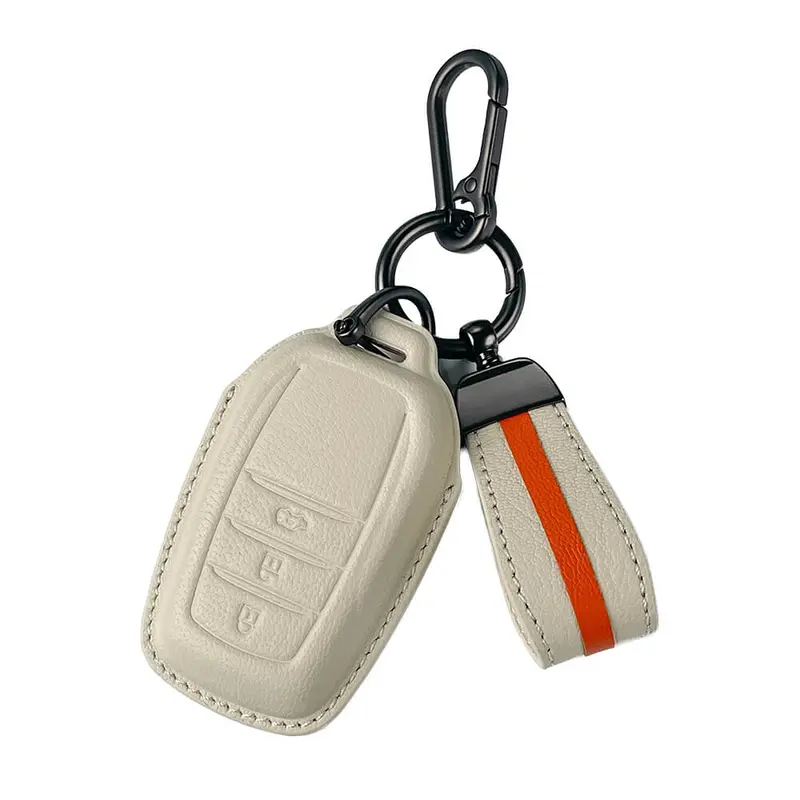 Keyzone Royal Leather Key Cover For Fortuner, Legender, Innova Hycross, Land Cruiser, Camry, Invicto 3 Button Smart Key (Rl18_3B) 1