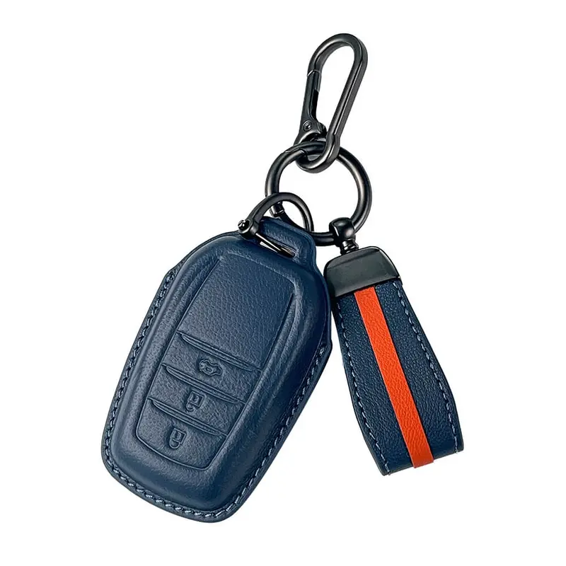 Keyzone Royal Leather Key Cover For Fortuner, Legender, Innova Hycross, Land Cruiser, Camry, Invicto 3 Button Smart Key (Rl18_3B) 3
