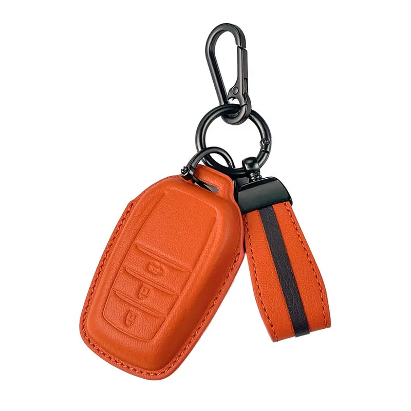 Keyzone Royal Leather Key Cover For Fortuner, Legender, Innova Hycross, Land Cruiser, Camry, Invicto 3 Button Smart Key (Rl18_3B) 4
