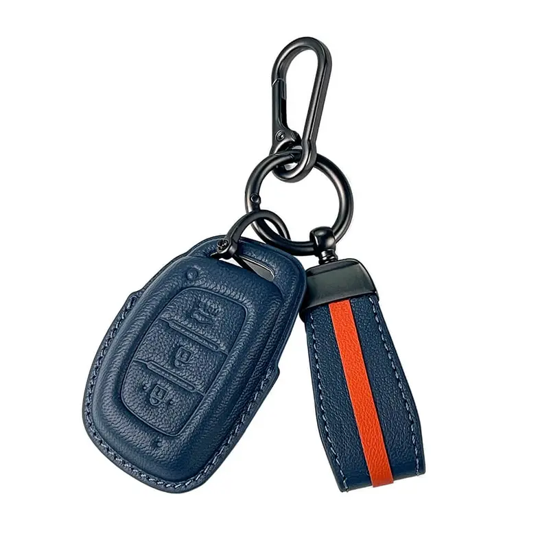 Keyzone Royal Leather Key Cover For I20, Creta, Venue, Tucson, Alcazar, Verna, Xcent, Aura, Elantra 3 Button Smart Key (Rl07) 3