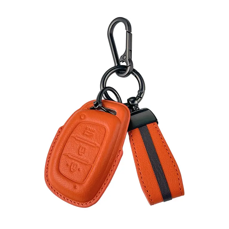 Keyzone Royal Leather Key Cover For I20, Creta, Venue, Tucson, Alcazar, Verna, Xcent, Aura, Elantra 3 Button Smart Key (Rl07) 4