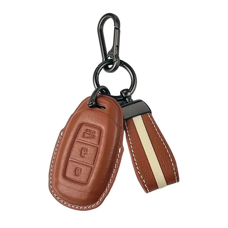 Keyzone Royal Leather Key Cover For I20, Kona, Verna 2018 Onwards 3 Button Smart Key (Rl41) 1