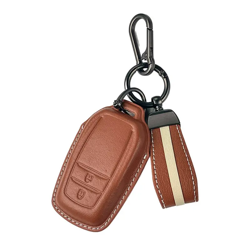 Keyzone Royal Leather Key Cover For Innova Crysta, Innova Hycross, Hilux 2 Button Smart Key (Rl18_2B) 1