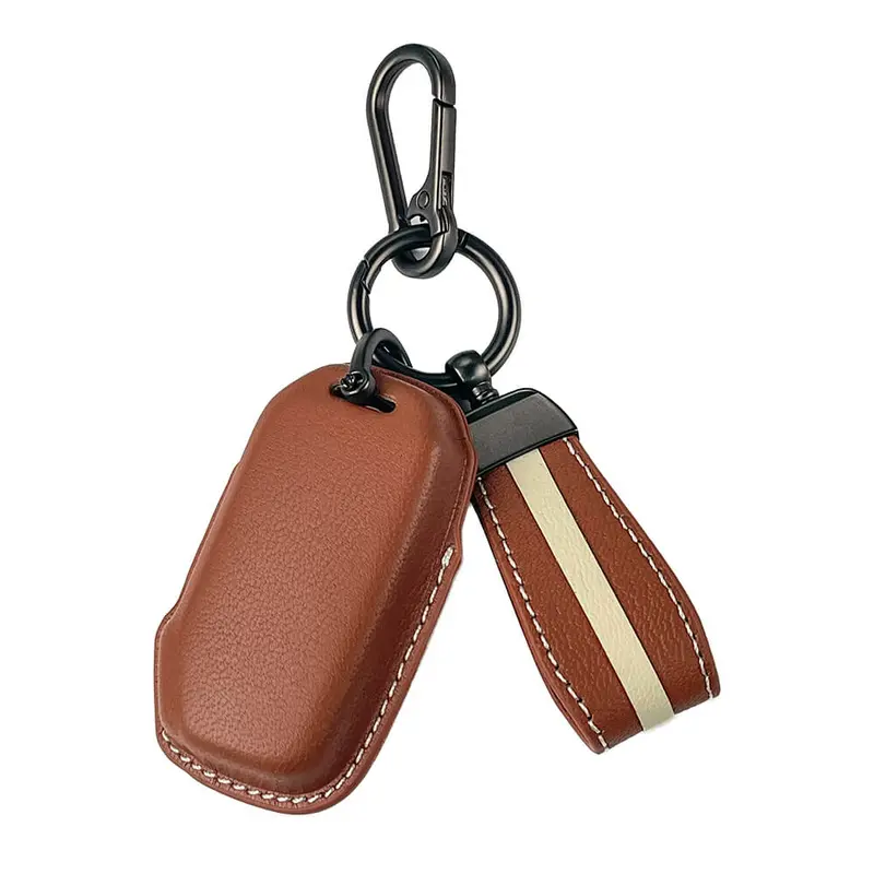 Keyzone Royal Leather Key Cover For Kia Carens Clavis, Seltos, Sonet, Carens 2023 Onwards 4 Button Smart Key (Rl77) 2
