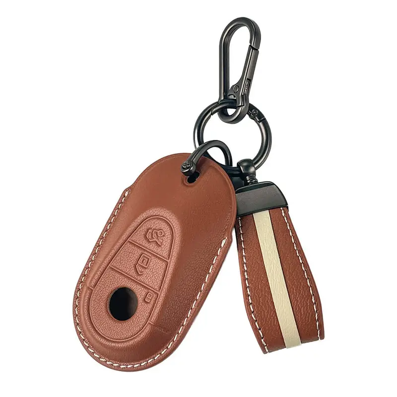 Keyzone Royal Leather Key Cover For Mercedes Benz S-Class G-Class E-Class 2022 Onwards 3 Button Smart Key (Rl71) 1