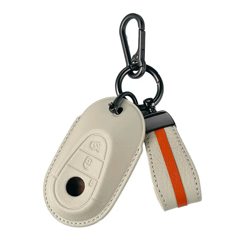 Keyzone Royal Leather Key Cover For Mercedes Benz S-Class G-Class E-Class 2022 Onwards 3 Button Smart Key (Rl71) 2