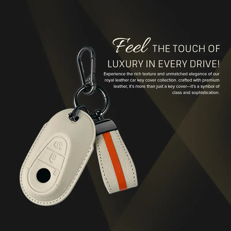 Keyzone Royal Leather Key Cover For Mercedes Benz S-Class G-Class E-Class 2022 Onwards 3 Button Smart Key (Rl71) 4