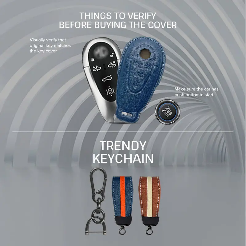 Keyzone Royal Leather Key Cover For Mg Cyberster Smart Key (Rl90) 2
