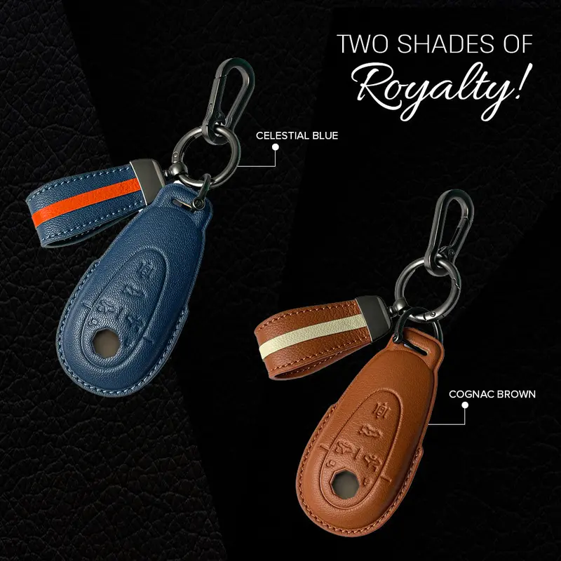 Keyzone Royal Leather Key Cover For Mg Cyberster Smart Key (Rl90) 3