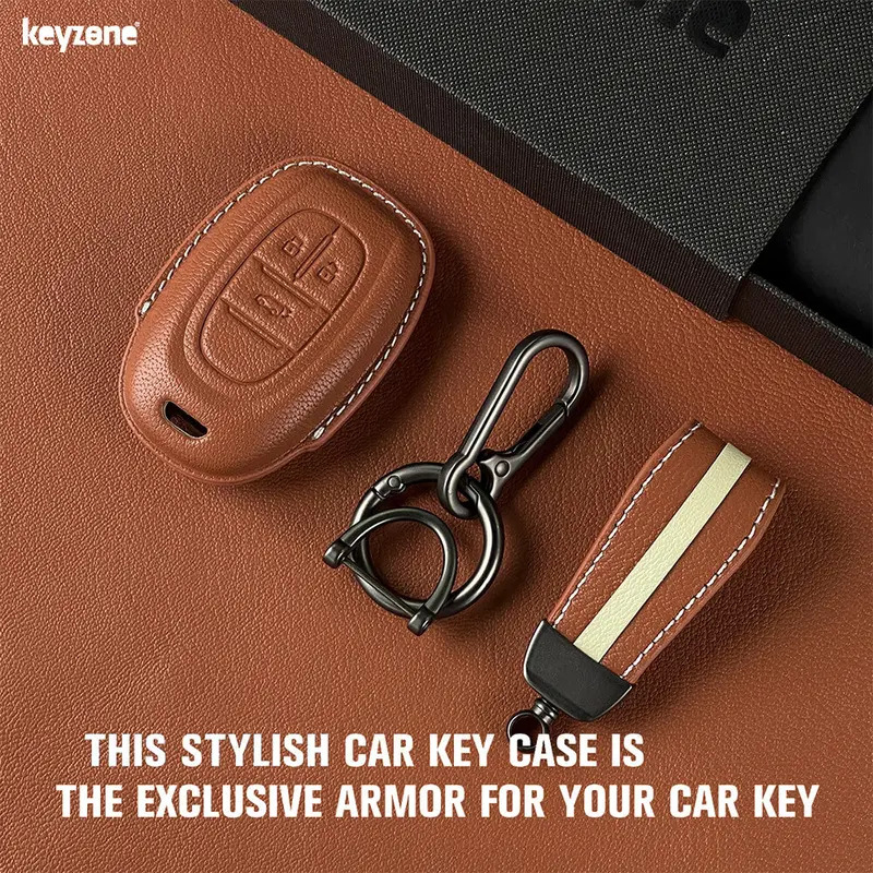 Keyzone Royal Leather Key Cover For Mg Gloster Smart Key (Rl87) 2