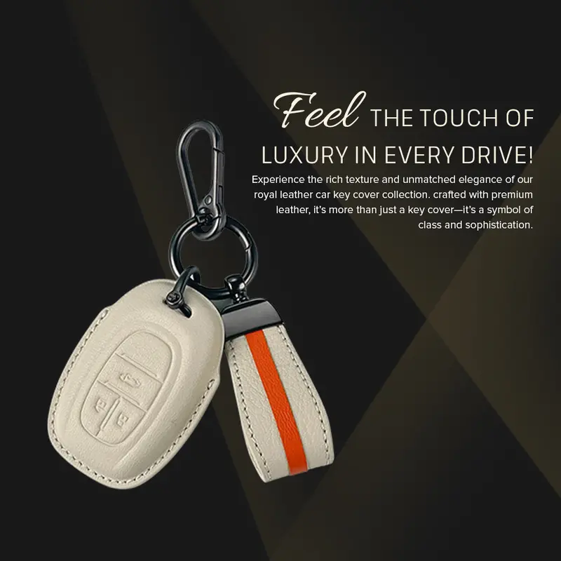 Keyzone Royal Leather Key Cover For Mg Gloster Smart Key (Rl87) 3