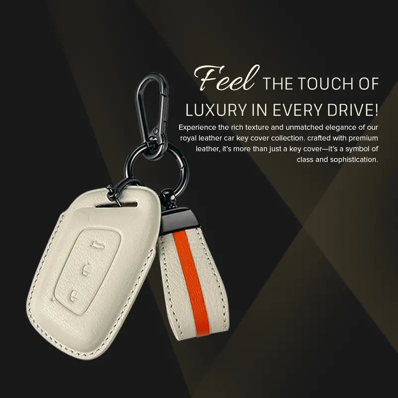 Keyzone Royal Leather Key Cover For Mg Hector, Windsor Ev 3 Button Smart Key (Rl64) 4