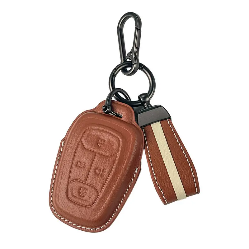 Keyzone Royal Leather Key Cover For Nexon, Harrier, Safari, Altroz, Punch, Tigor 4 Button Smart Key (Rl08) 1