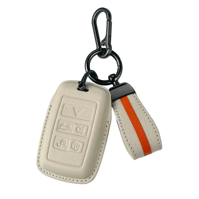 Keyzone Royal Leather Key Cover For Xf Xj Xe F-Pace F-Type Evoque Velar Discovery Lr4 Sport 5 Button Smart Key (Rl73) 2