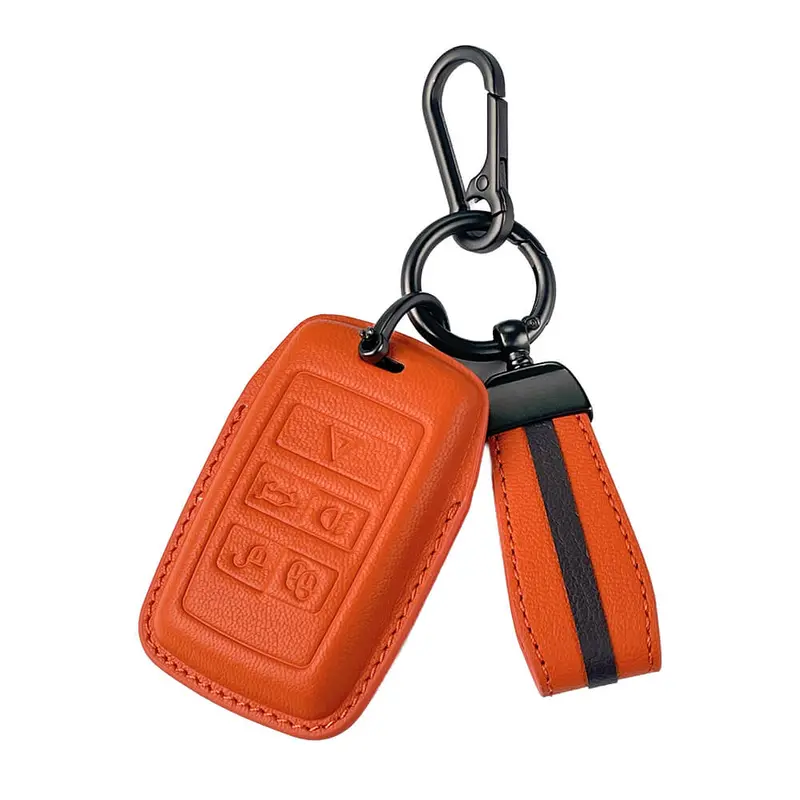 Keyzone Royal Leather Key Cover For Xf Xj Xe F-Pace F-Type Evoque Velar Discovery Lr4 Sport 5 Button Smart Key (Rl73) 4