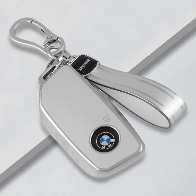 Keyzone Silver Dust Tpu Key Cover & Keychain For Bmw 2023 New 7 Series 740I 760I X1 X7 Xm Ix I7, X5 Smart Key (Sdtp83, Sdtpkeychain) 2