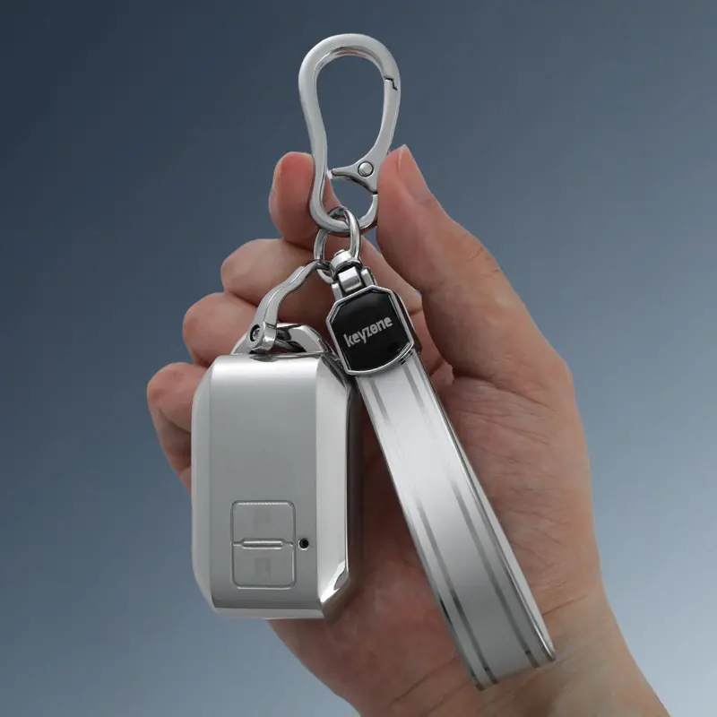 Keyzone Silver Dust Tpu Key Cover & Keychain For Victoris, Baleno, Swift, Ertiga, Grand Vitara, Xl6, Brezza, Fronx, Dzire, Glanza, Urban Cruiser Hyryder 2B Smart Key (Sdtp05, Sdtpkeychain) 1